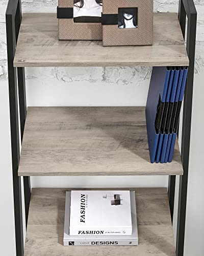 Standing Shelf Bookcase with 5 Shelves with Metal Frame Easy Assembly for Living Room Bedroom Kitchen 56 x 34 x 172 cm (L x W x H), Greige Black