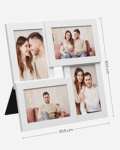 Picture Frames Collage for 4 photos, for 4" x 6" (10 x 15 cm), Glass Front, Wall Mounted Photo Gallery Display, White