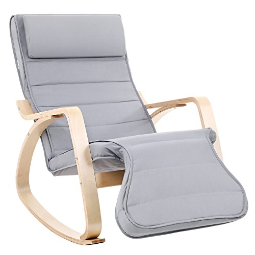 Songmics Rocking Chair - Living Room Chair., light grey, 65 x 125 x 90 cm