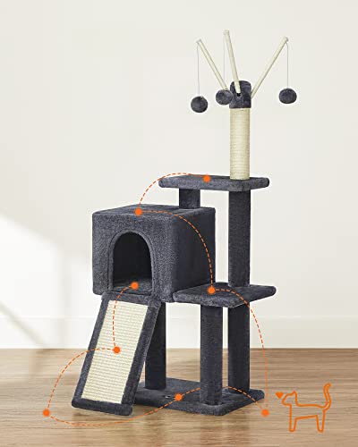 Cat Tree, Cat Tower for Indoor Cats, Kittens, Smoky Grey