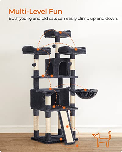 Cat Tree, XXL Cat Condo 172 cm, Smoky Grey