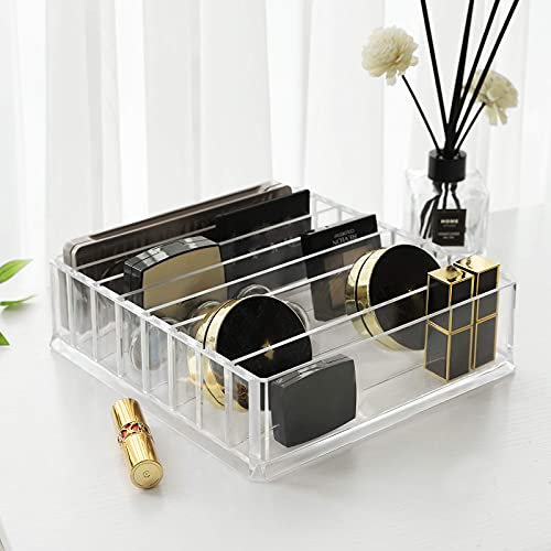 Makeup Organiser, Cosmetics Storage, with 7 Adjustable Shelves, for Palettes, Eyeshadow, Powders, Rouges, Dressing Table, Acrylic, Transparent