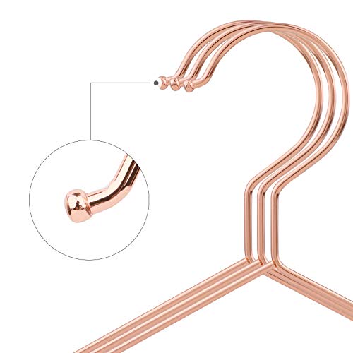 20 piece Children’s/Baby Rose Gold Metal Clothes Hangers 35 cm, Strong Metal Wire Hangers for Baby Clothes Wardrobe Space Saving with Notched Edge