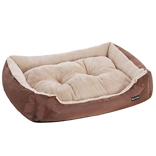 Dog Bed, Dog Sofa, Reversible Cushion, 80 x 65 x 20 cm, Brown