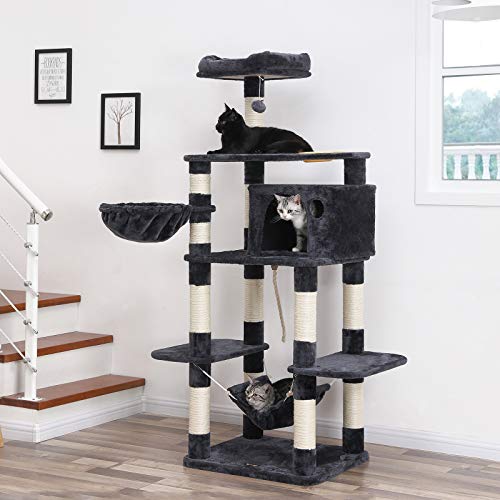 Cat Tree, Play Tower 164 cm, Smoky Grey