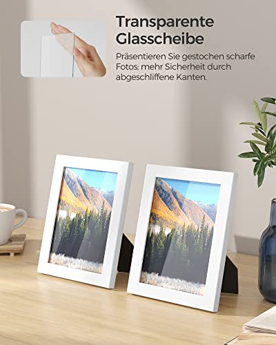 Picture Frames Set of 3 Collage Photo Frames for 5"x7" (13x18 cm) Photos, MDF, Glass Front White