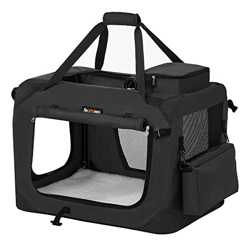 Dog Carrier, Folding Fabric Pet Carrier, 50 x 35 x 35 cm, Black