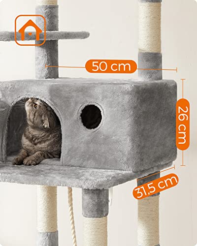 Cat Tree, XXL Cat Condo, 164 cm, Light Grey