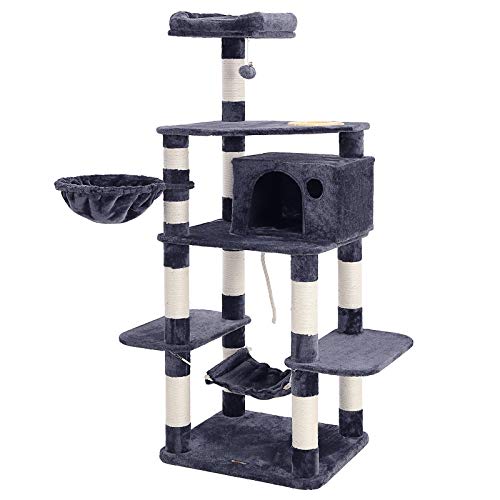 Cat Tree, Play Tower 164 cm, Smoky Grey