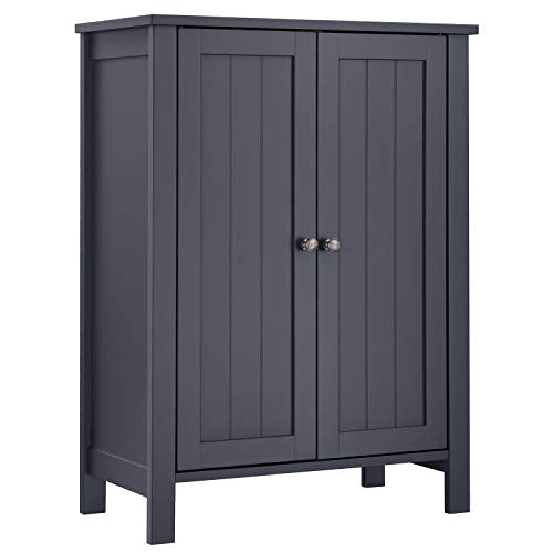 Freestanding Bathroom Cabinet Storage Cupboard Unit with 2 Doors and 2 Adjustable Shelves, Grey