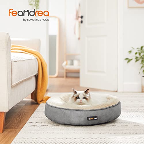 Dog Bed, Doughnut Cat Bed, Round, 50 cm Dia., Light Grey