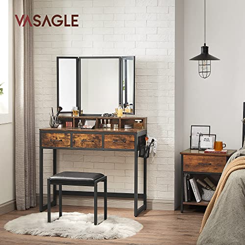 Dressing Table, Rustic Brown and Black