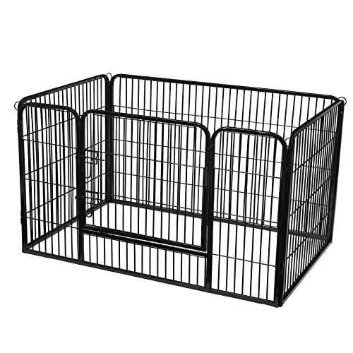 Puppy Playpen, Dog Enclosure, Pet Exercise Panels, Black