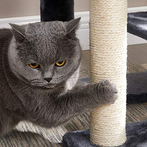 Cat Tree, Small Cat Condo 84 cm, Cat Tower, Smoky Grey