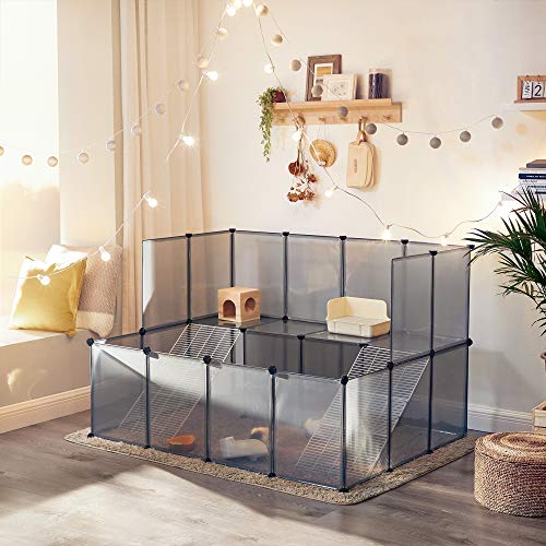 Guinea Pig Playpen, DIY Hutch Cage for Small Pet, Grey