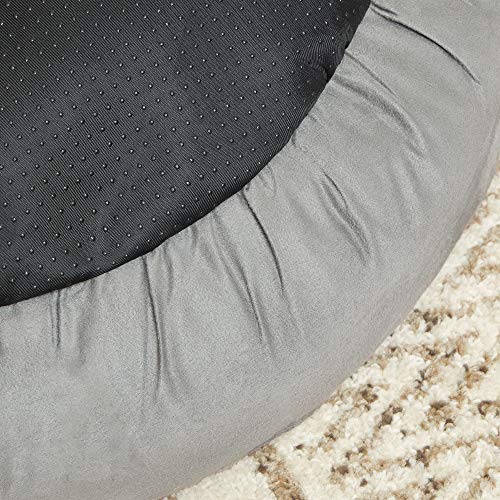 Dog Bed, Doughnut Cat Bed, Round, 60 cm Dia., Light Grey