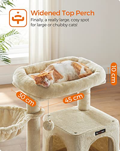 Cat Tree, Cat Tower, Widened Perch for Large Cats, Beige