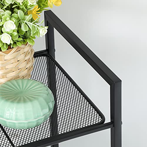 Metal Bathroom Shelf Kitchen Shelf 3 Tier Bathroom Shelf Standing Shelf Plant Shelf Expandable Adjustable Shelves Industrial Design for Bathroom Kitchen Black