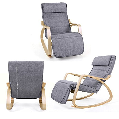 Songmics Rocking Chair - Living Room Chair. gray