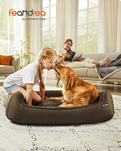 Dog Bed, Pet Bed, Dog Sofa with Removable Washable Cover, for Large Dogs, 110 x 75 x 27 cm, Brown