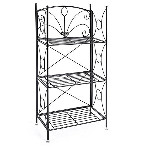 Bathroom Shelf / Flower Stand - Wrought-Iron Garden Shelf / Plant Shelf / Flower Shelf with 3 Tiers