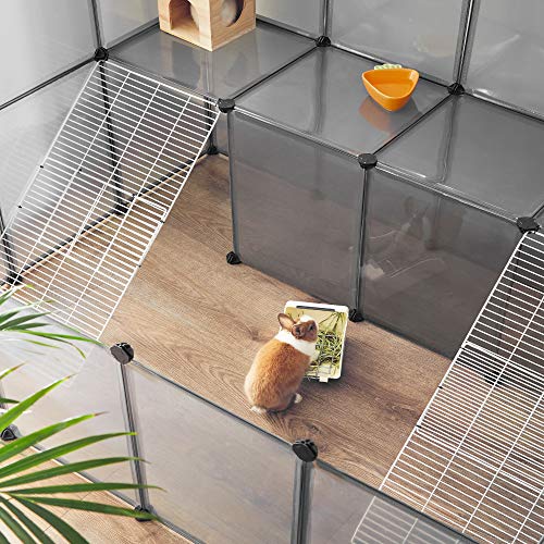 Guinea Pig Playpen, DIY Hutch Cage for Small Pet, Grey