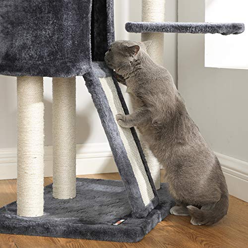 Floor-to-Ceiling Cat Tree, 2.4-2.6 m, Cat Tower, Smoky Grey