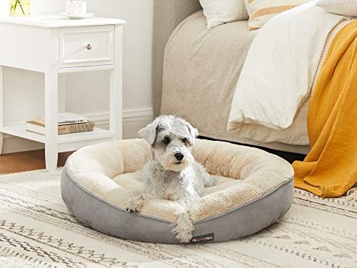 Dog Bed, Doughnut Cat Bed, Round, 60 cm Dia., Light Grey