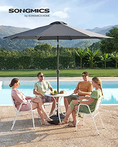 290 cm Garden Parasol Umbrella, UPF 50+, Sun Shade, 30° Tilt in 2 Directions, Crank Handle for Opening and Closing, for Outdoor Gardens Pool Balcony Patio, Base Not Included, Grey