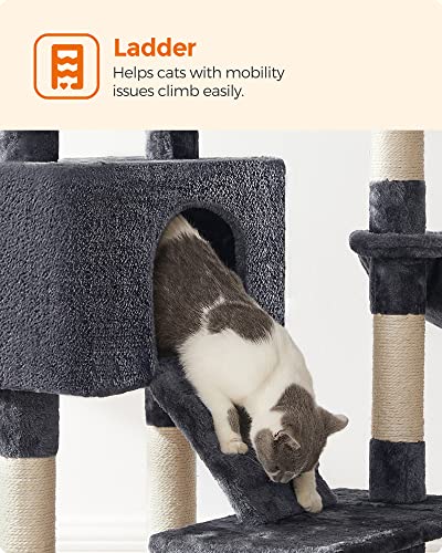 Cat Tree, Cat Tower 142 cm, Cat Activity Centre, Smoky Grey