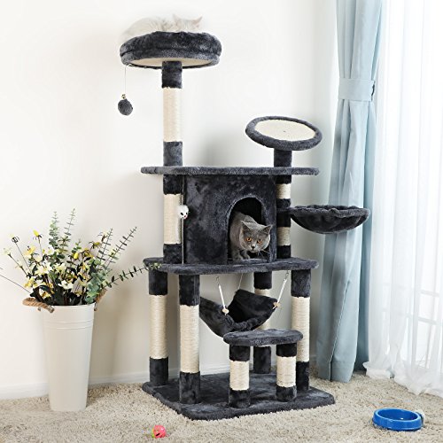 Cat Tree Multi-level Cat Play House Sisal Scratching Pad and Posts