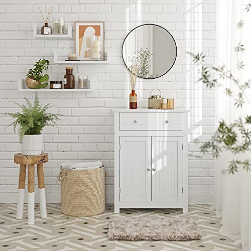 Bathroom Drawer, Kitchen Cabinet in Country House Style, Wood, White, 60 x 80 x 30 cm (W x H x D), MDF panels, 60 x 30 x 80 cm