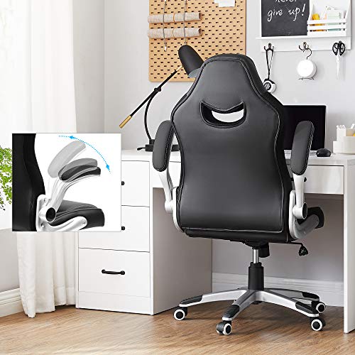 Office Chair Ergonomic Swivel Chair with Folding Arms and Nylon Star Foot