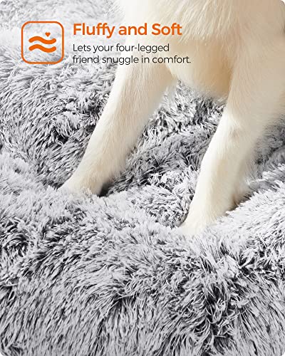 Dog Bed, Dog Cushion, Fluffy Dog Mat, Long Plush, 110 x 73 cm, Soft Padding, Machine Washable, Dog Basket, Multifunctional, Portable, Light Grey