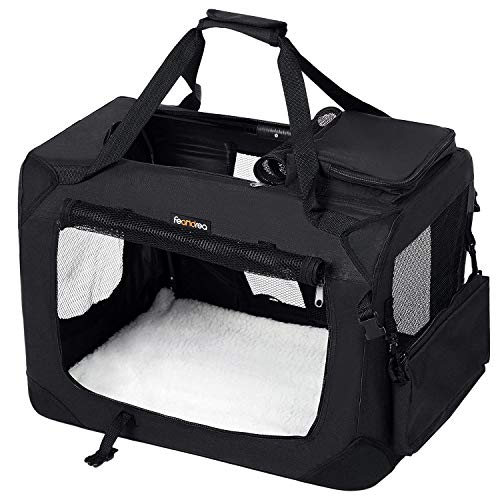 Dog Carrier, Folding Fabric Pet Carrier, 102 x 69 x 69 cm, Black