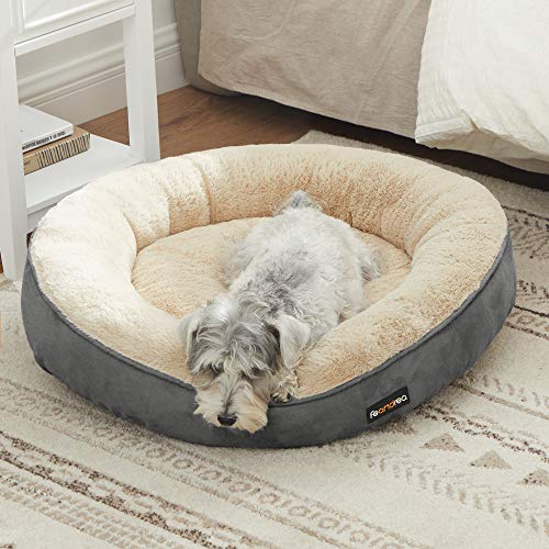 Dog Bed, Doughnut Cat Bed, Round, 60 cm Dia., Dark Grey