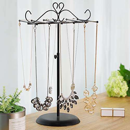 Jewellery Display Stand Holder, Metal Jewellery Rack Tree, for Necklaces, Chokers, Bracelets, Earrings, Great Gift Idea, Black