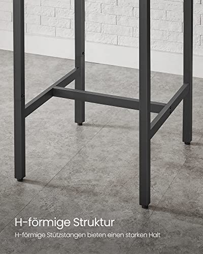 Breakfast Bar, Square Tall Bar Table, Heavy-Duty Steel Frame, 60 x 60 x 90 cm, Easy Assembly, for Kitchen Living Room, Industrial Style, Rustic Brown and Black