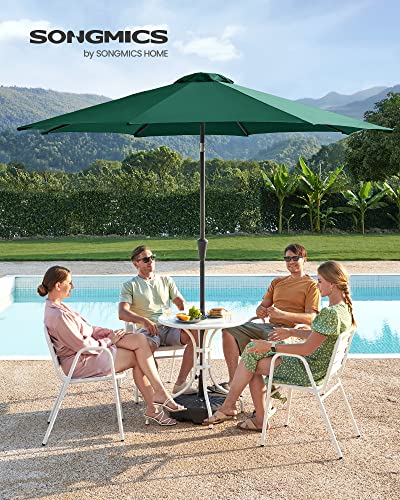 290 cm Garden Parasol Umbrella, UPF 50+, Sun Shade, 30° Tilt in 2 Directions, Crank Handle for Opening and Closing, for Outdoor Gardens Pool Balcony Patio, Base Not Included, Green