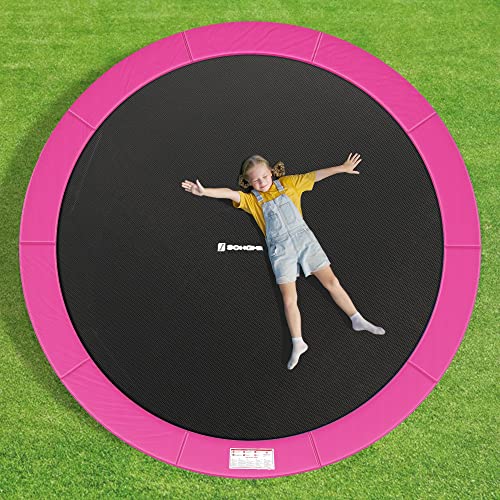 Replacement Trampoline Safety Pad Mat, Standard Spring Cover for 12 ft Trampolines, 366 cm in Diameter, 30 cm Wide, UV-Resistant, Tear-Resistant, Edge Protection, Pink