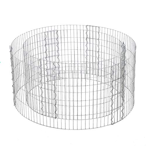 Tall Round Gabion for Stones, Metal Gabion Cage and Basket with Thick Grids 2.5 x 10 cm, Rust-Resistant Galvanised Steel, 90 x 40 cm (Dia. x H), Garden Flower Beds Decoration