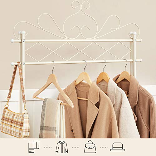 Vintage Clothes Stand and Rack with Garment Rail and 2 metal shelves 92 x 41 x 173 cm (W x D x H) Cream