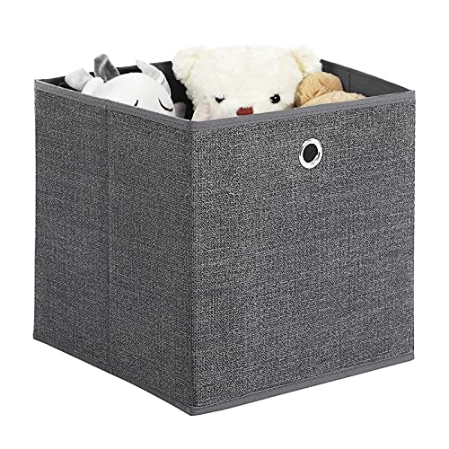 Storage Cubes, Set of 6, Non-Woven Fabric Foldable Storage Boxes and Toy Clothes Organiser Bins, Grey