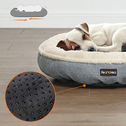 Dog Bed, Dog Sofa, Cat Bed, Donut Shape, Round, 55 cm Dia, Grey