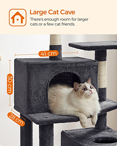 Cat Scratching Post 191 cm with Soft Plush Smoke Grey