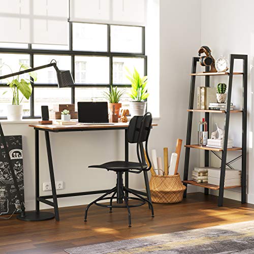 Computer Desk, Writing Desk with Steel Frame, Rustic Top, Work Table for Office and Home Study, Easy Assembly, 100 x 50 x 75 cm, Industrial, Rustic Brown and Black