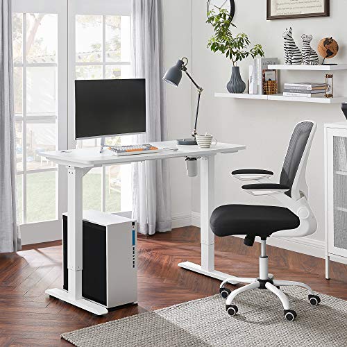 Electric Desk, Height-Adjustable, Desk Stand, Table Frame with Motor, 120 x 60 x (73-114), Steel, White