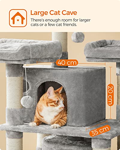 Cat Tree, Large Cat Tower, 172 cm, Light Grey