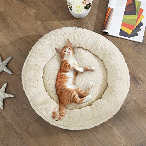 Dog Bed, Cat Bed, Donut Shape, 65 cm Dia, Dark Grey