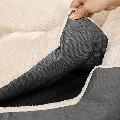 Dog Bed, Reversible Cushion, 70 x 55 x 21 cm, Dark Grey